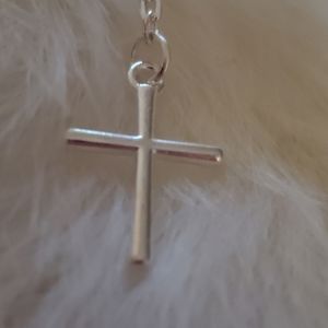 Silver infinity cross necklace
